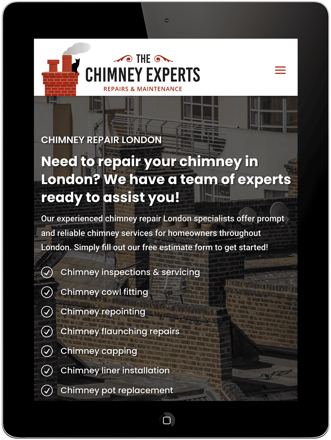 The Chimney Experts Website Design Project